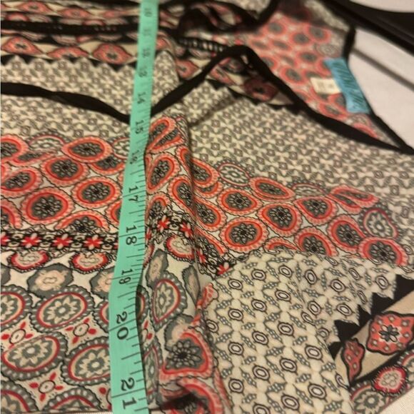 DINA BE Women Medium Boho Indie Multi color Patterned Blouse black crochet - Picture 7 of 10